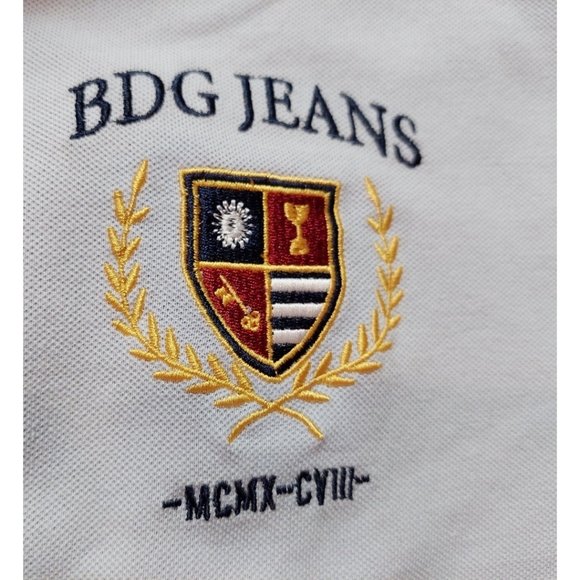 BDG Urban Outfitters Crest Spliced Oversized Polo Shirt Size M - Picture 3 of 4